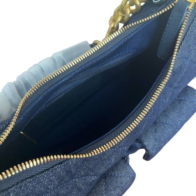 VIP/GWP Blue Quilted Denim Hobo Bag with Bag