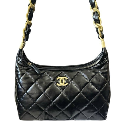 VIP/GWP Black Quilted Chain Hobo Bag with Bag
