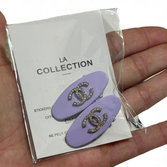 VIP/GWP Purple 2Pc Rhinestone CC Hair Clips