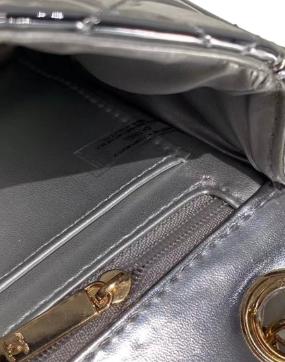 VIP/GWP Silver Quilted Mini Flap Bag with Box