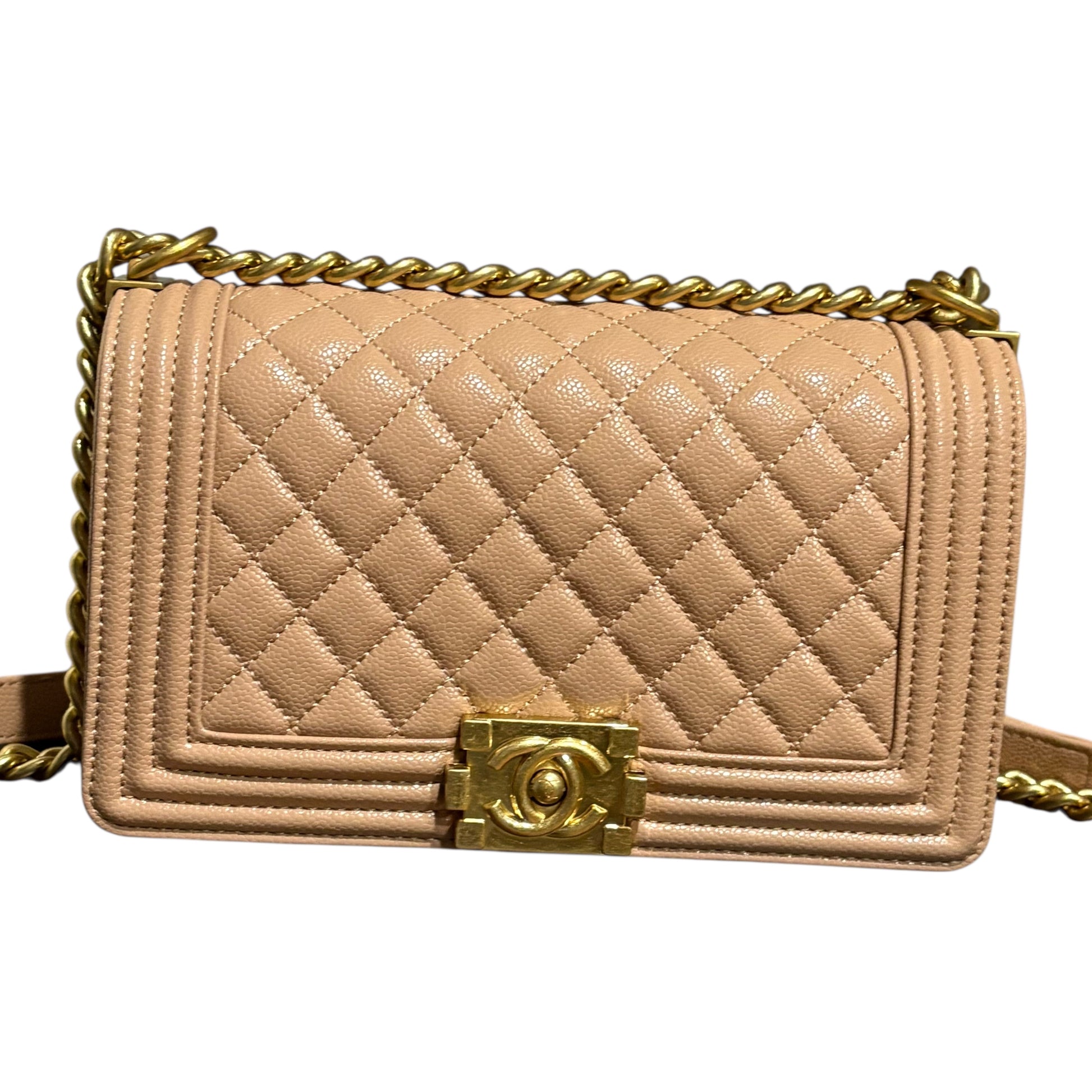 VIP/GWP Beige Le Boy Quilted Bag with Box