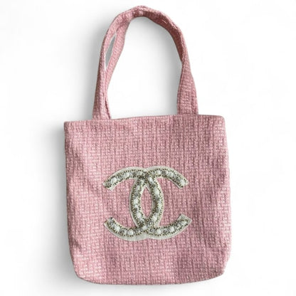 VIP/GWP Pink Rhinestone Floral Tote Bag