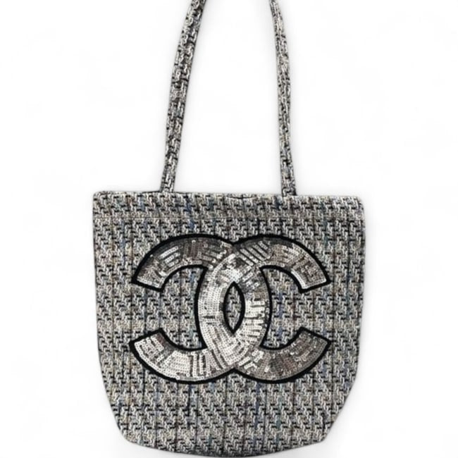 VIP/GWP Grey Logo Shimmer Tote Bag