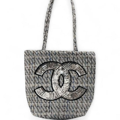 VIP/GWP Grey Logo Shimmer Tote Bag