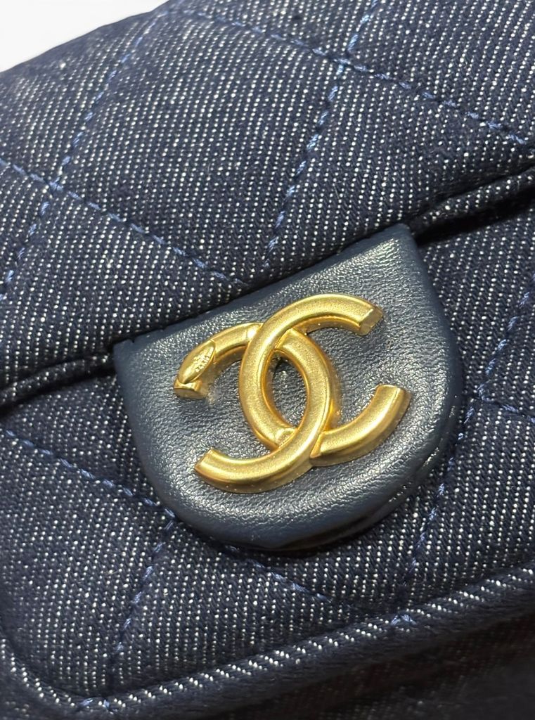 VIP/GWP Blue Quilted Denim Hobo Bag with Bag