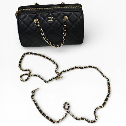 VIP/GWP Black Quilted Barrel Bag with Box