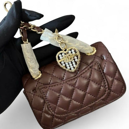 VIP/GWP Brown Classic Mini Bag with Coin Purse Charm & Box
