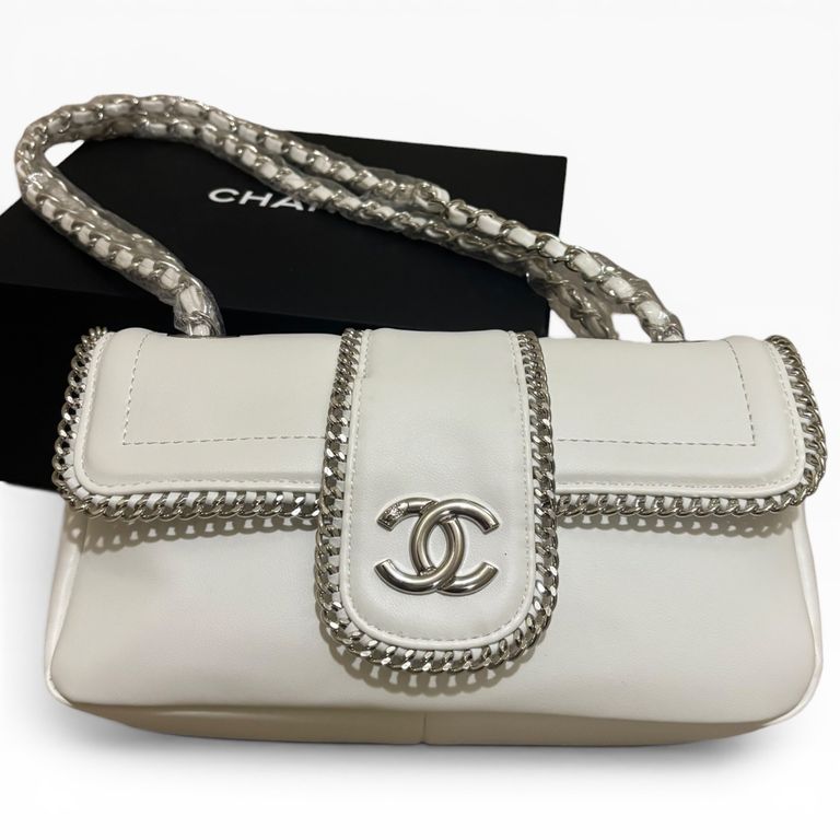 VIP/GWP White Madison Flap Bag