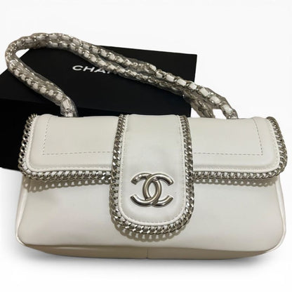 VIP/GWP White Madison Flap Bag