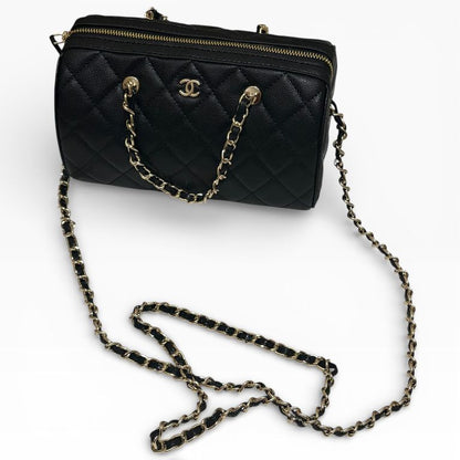 VIP/GWP Black Quilted Barrel Bag with Box