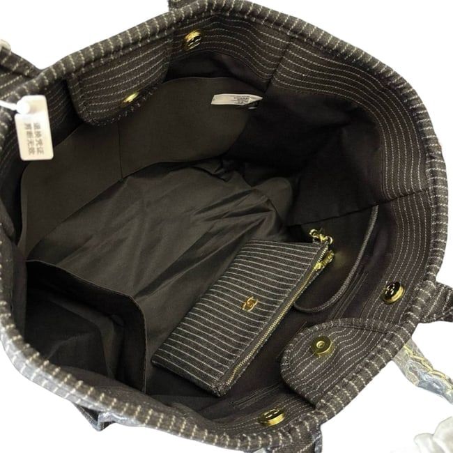 VIP/GWP Black Denim Deauville Tote & Pouch with Gift Bag