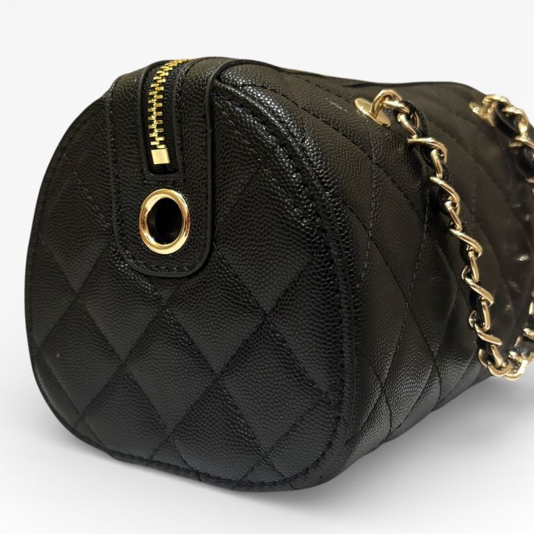 VIP/GWP Black Quilted Barrel Bag with Box