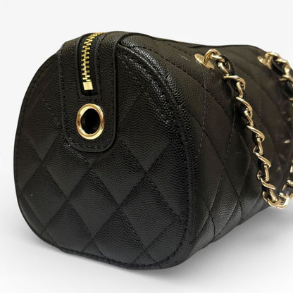 VIP/GWP Black Quilted Barrel Bag with Box
