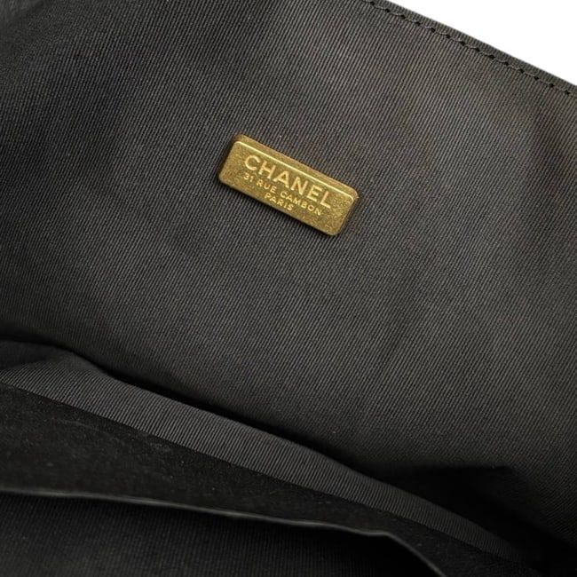 VIP/GWP Black Quilted Patent Large Shopping Tote with Gift Bag