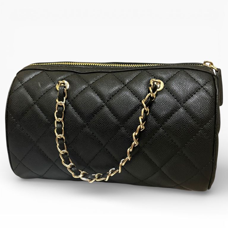 VIP/GWP Black Quilted Barrel Bag with Box