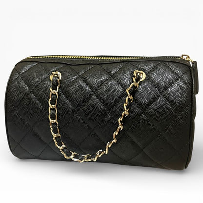 VIP/GWP Black Quilted Barrel Bag with Box