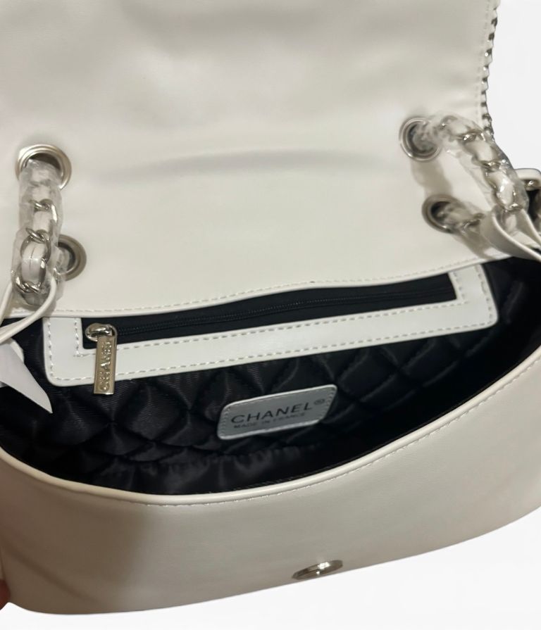 VIP/GWP White Madison Flap Bag