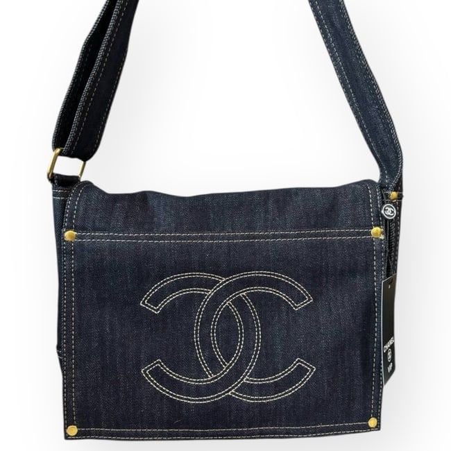 VIP/GWP Denim Messenger Bag with Box & Gift Bag