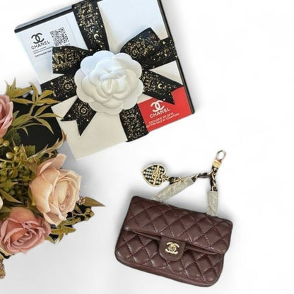 VIP/GWP Brown Classic Mini Bag with Coin Purse Charm & Box