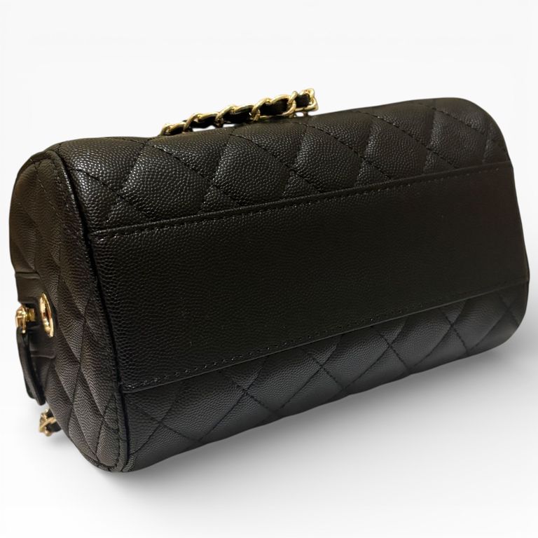 VIP/GWP Black Quilted Barrel Bag with Box