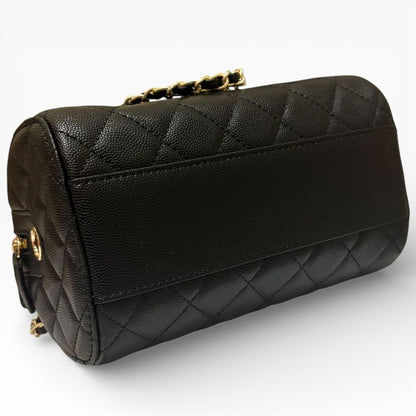 VIP/GWP Black Quilted Barrel Bag with Box