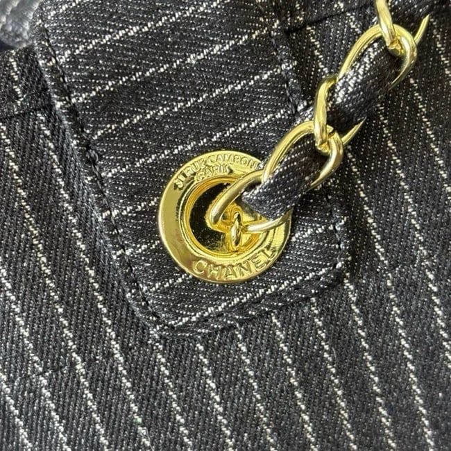VIP/GWP Black Denim Deauville Tote & Pouch with Gift Bag