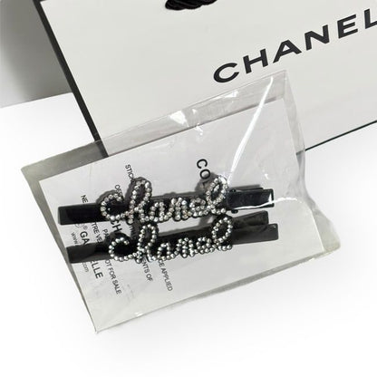 VIP/GWP Black 2Pc Rhinestone CC Hair Clips