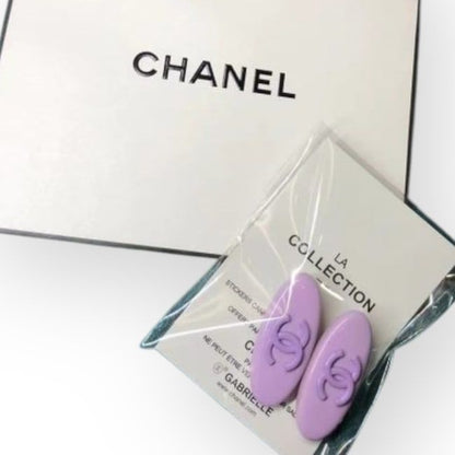 VIP/GWP Purple 2Pc CC Logo Oval Hair Clips