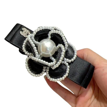 LOT 249 Black Pearl Floral Hair Scrunchy image 4
