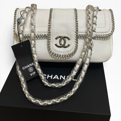 VIP/GWP White Madison Flap Bag