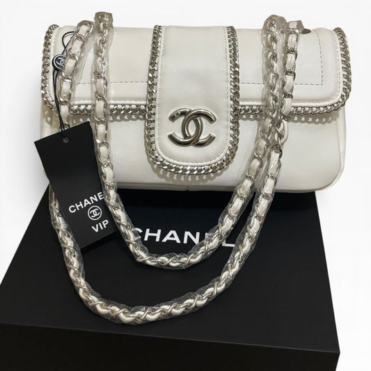 VIP/GWP White Madison Flap Bag